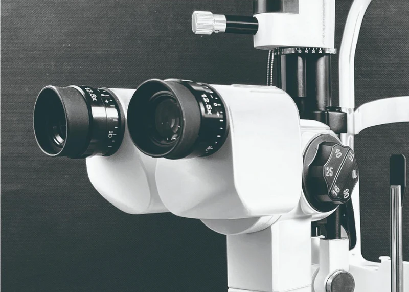 Binocular Eyepieces of a Slit Lamp Microscope